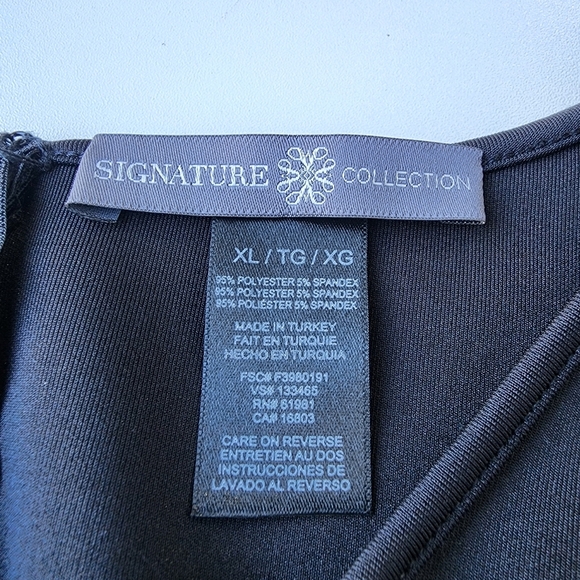 Black A-Line Midi Dress with Short Sleeves and Cut Out Details - Picture 11 of 11